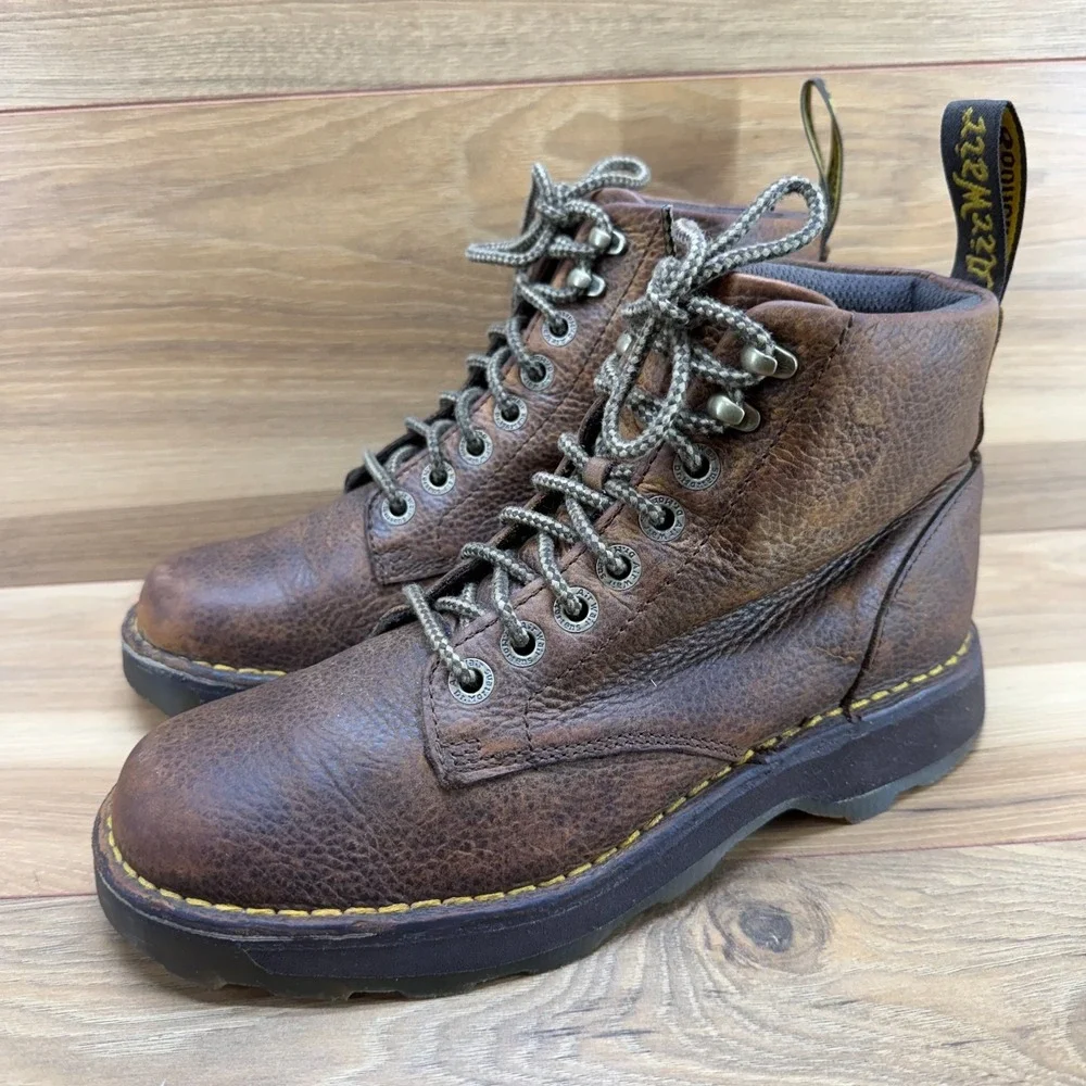 Dr Martens‎ Zachary Boots Men 8 Brown Distressed Leather Granola Aesthetic UK 7